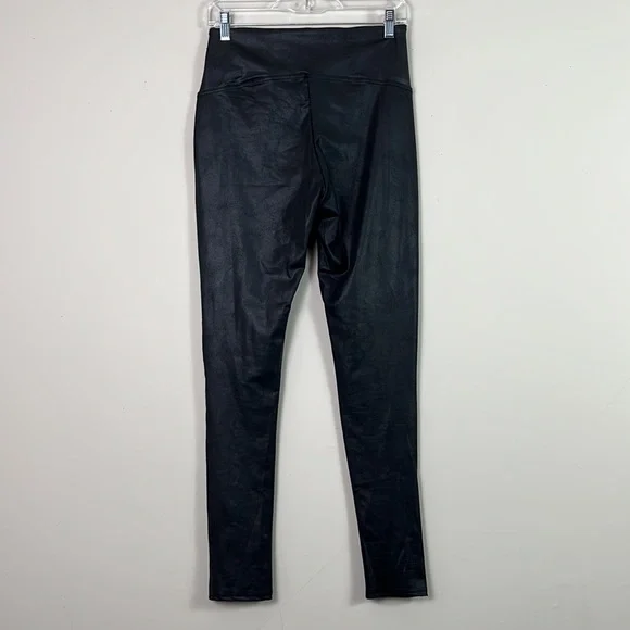 Diane Gilman DG2 Leggings Women Med Tall Black Stretch Faux Leather High Rise - Picture 4 of 6